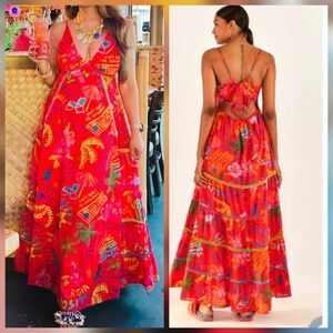 Farm Rio Good Vibes Bow Maxidress